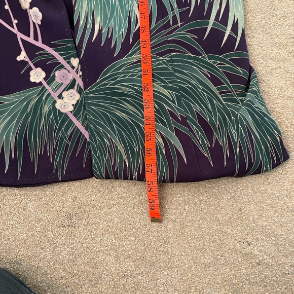 Elegant Vintage Kimono Jacket - Red Navy Handmade Size Tall L - Picture 7 of 9